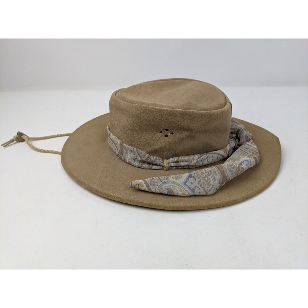 Vintage Walkabout Tan Suede Leather Australian Western Hat Aussie Medium